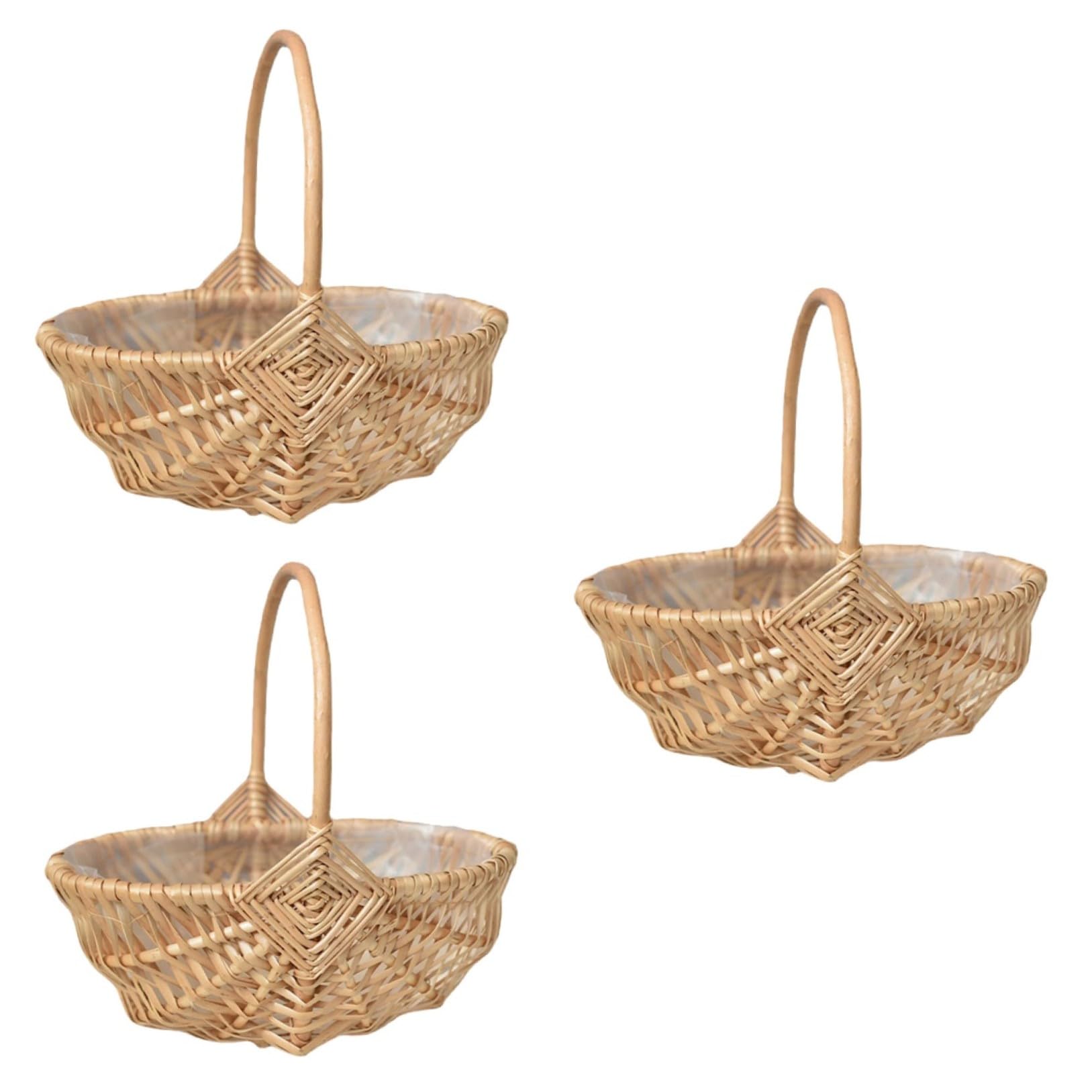 Alipis 3 Stücke Dekorative Korb Weide Gewebt Körbe Für Küche Korb Griff Blumen Bouquet Sets
