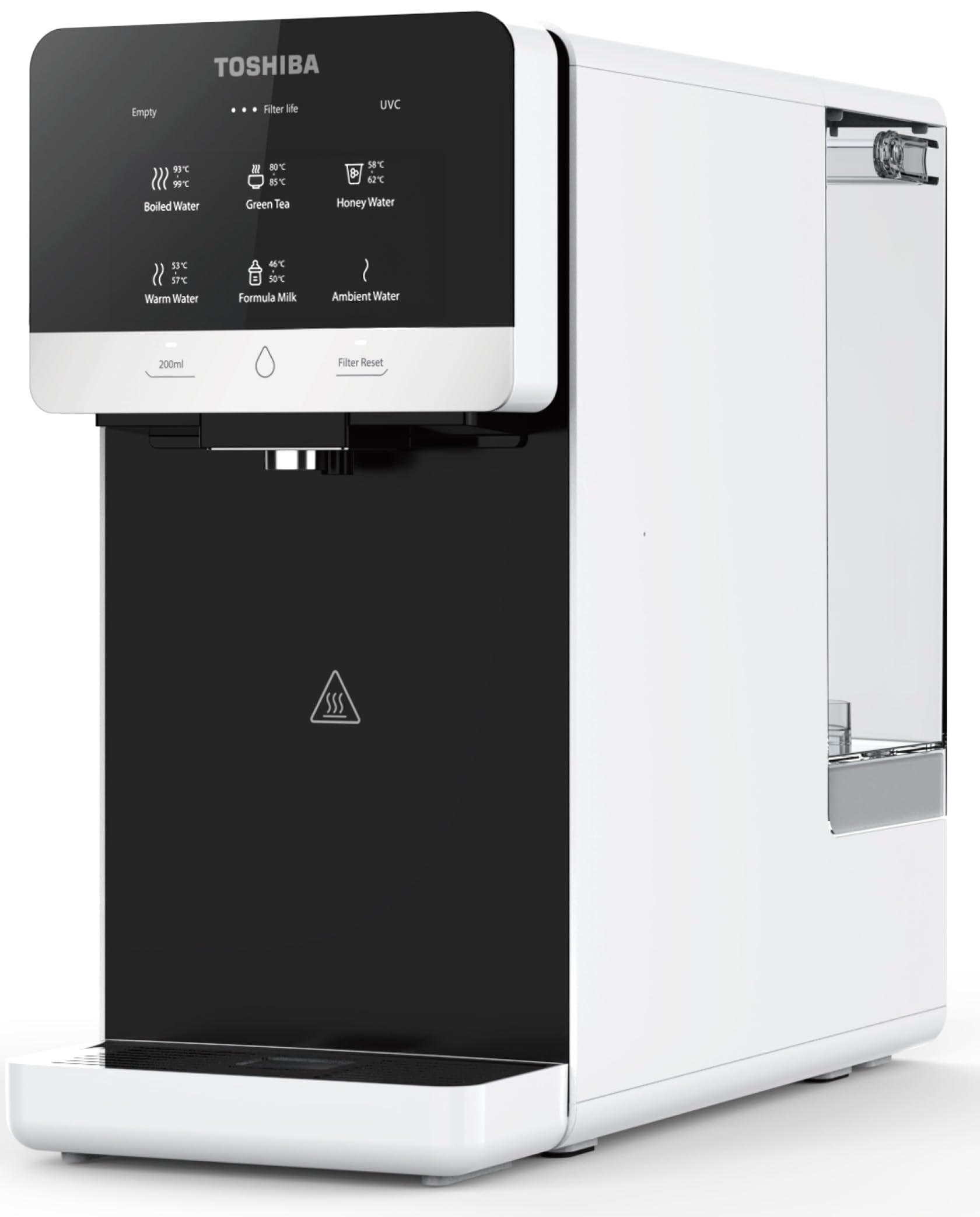 Toshiba Osmoseanlage, Wasserfilter Trinkwasser, Auftisch, Keine Installation, Heißwasserspender, Umkehrosmoseanlage, Mehrfach-Filterung & Mineralisierung, UV Licht, NSF zertifiziert, Pearlweiß