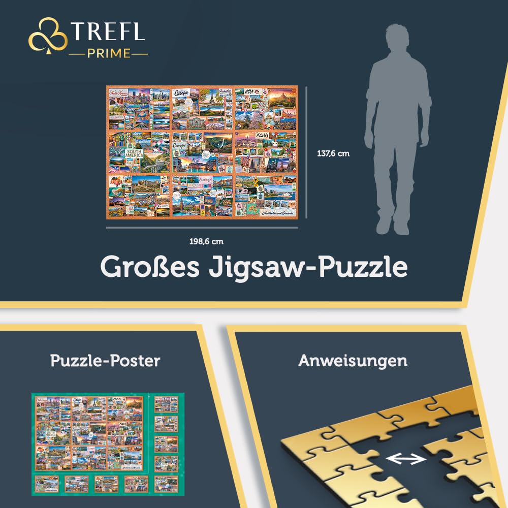 Trefl Prime - Puzzle UFT: The Journey of Thousand Miles - 13500 Teile, Großes Puzzle, Dickste Pappe, Bio, Collage, Reisepuzzle, Kreative Unterhaltung für Erwachsene und Kinder ab 12 Jahren
