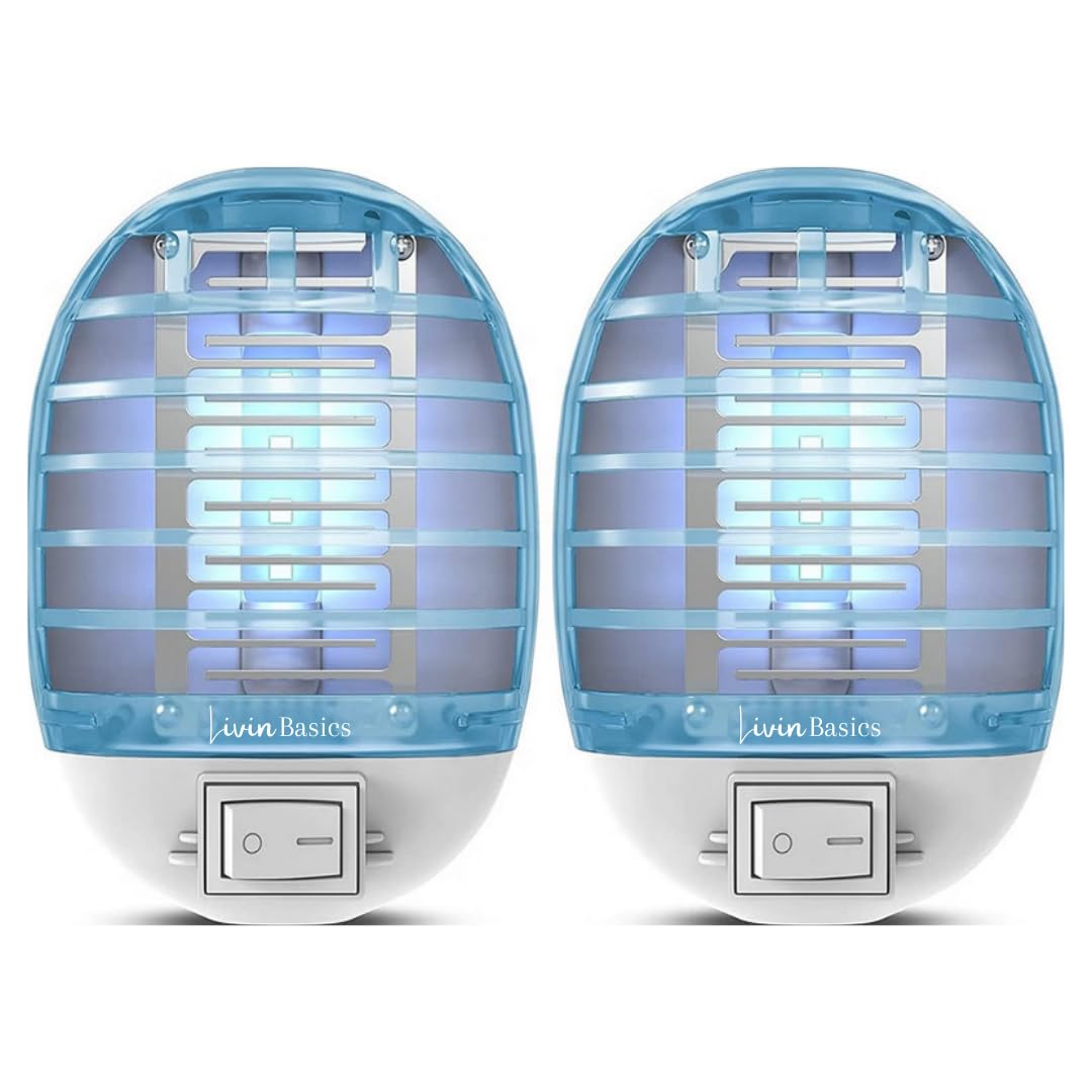 Bug Zapper Indoor, Electric Mosquito Killer,Flying Insect Trap Plug in for Mosquitoes, Gnats, Fruit Flies, Night Light for Living Room, Home, Kitchen, Bedroom, Baby Room, Office (2 Pack)