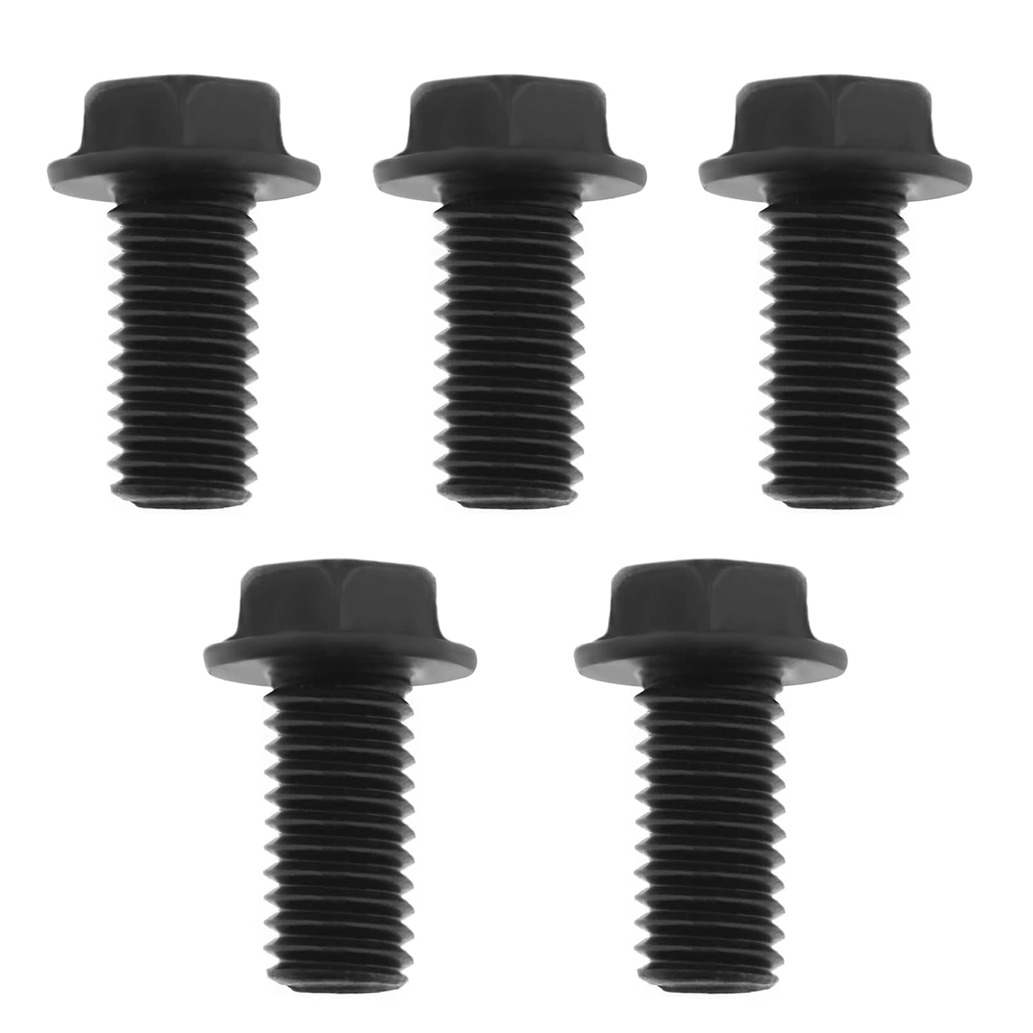 ECSiNG 5PCS M8x16mm Left Hand Thread Bolts Full Threaded Hex Flange