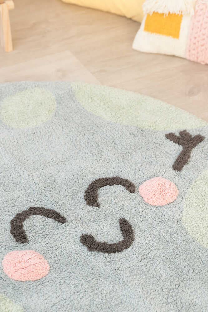 Lorena Canals Wasable rug You're My Sunshine - Light Yellow, Dark Grey, Peach - 97% Cotton 3% other fibres Base: Recycled cotton - 100 cm - Image 4
