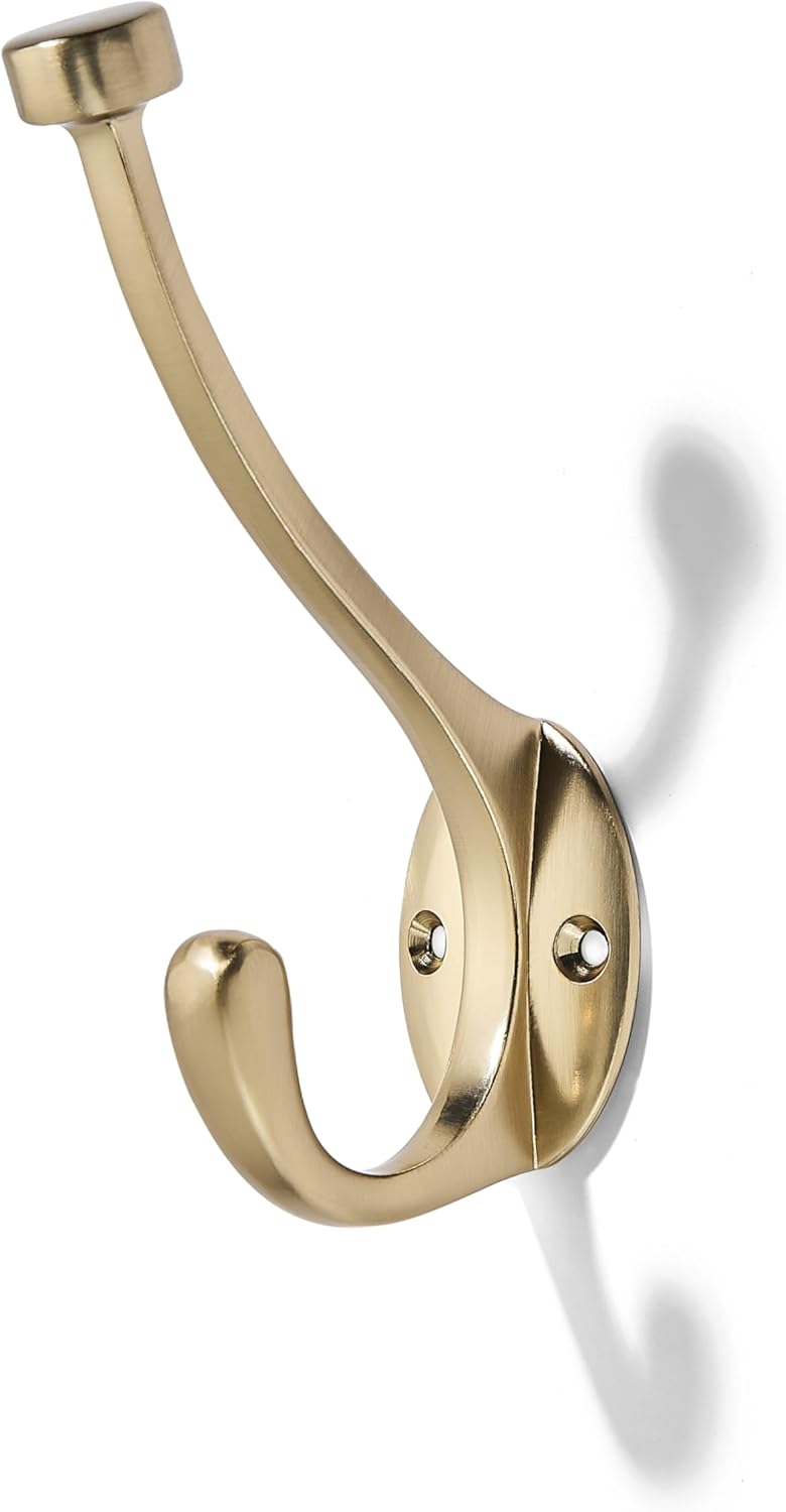 khtumeware The 10 Pack Heavy-Duty zinc Alloy Champagne Bronze Coat Hook is Suitable for bathrooms, Behind Doors, bedrooms, corridors, and is a Towel Robe Hooks for Both Household and Commercial use