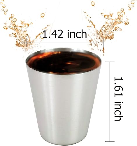 Miniatura 2 de FLASHCastle 4 vasos de chupito de acero inoxidable de 1 onza, vasos de chupito, vasos de bar para beber, vasos de metal irrompibles para whisky y