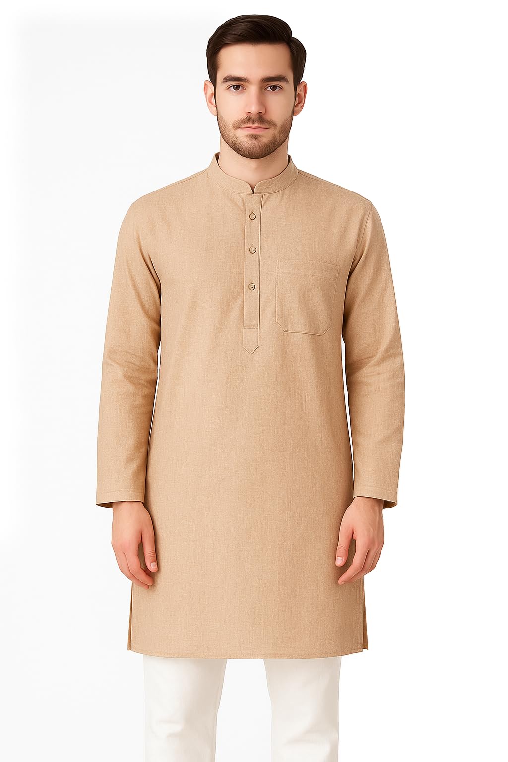 Men’s Khadi Cotton Kurta | Traditional Ethnic Wear | Casual & Festive Indian Long Kurta for Men | Comfortable Summer Cotton Kurta-image-36