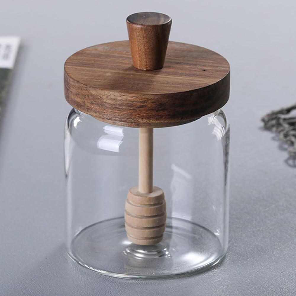 Amazon｜DeeRace ハニーポット 蜂蜜保存容器 400ml 攪拌棒付き