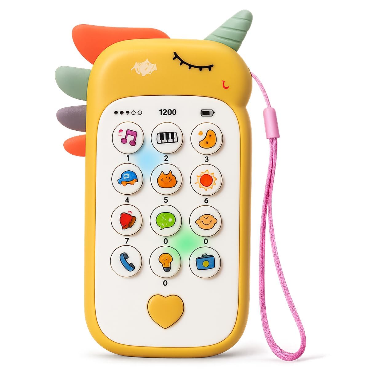 Toyana Baby Phone Toy, Interactive Early Learning with Silicone Buttons Light & Sound, Safe Non-Toxic Mobile Phone, One Tap Pay Songs, Animals Vehicles Sounds, Develop Skills, Sensory Infants Gift — image 1