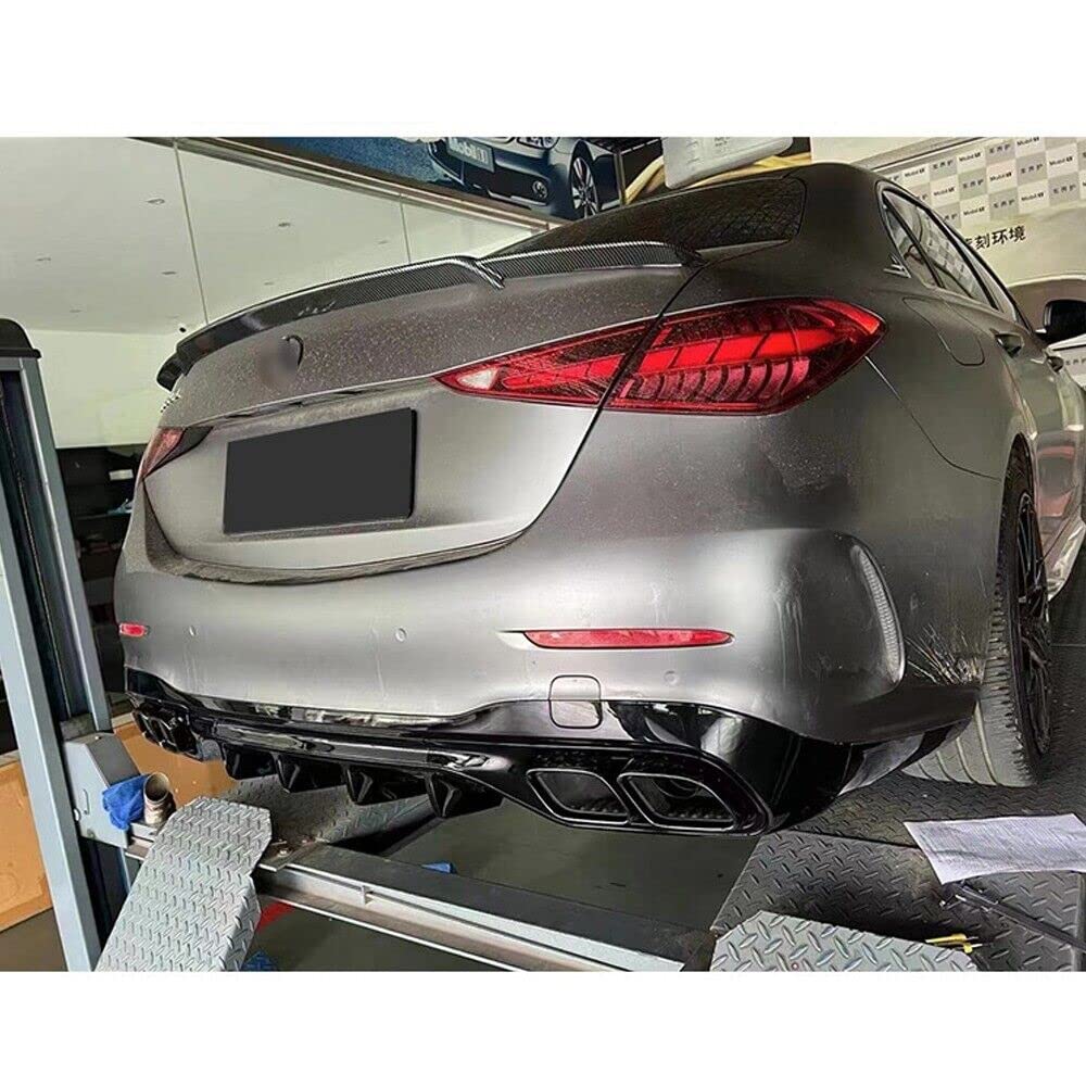 Diffusore Posteriore E Scarichi Per Mercedes Classe A W177 - Stile AMG, Nero Lucido - Foto 6