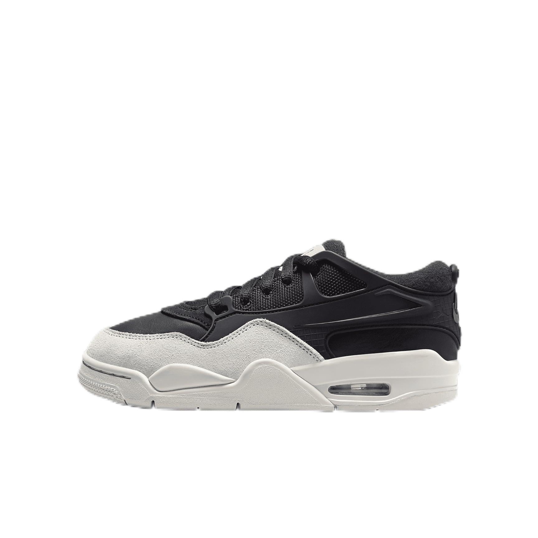 Air Jordan 4RM Big Kids' Shoes (FQ7938-001, Black/Dark Grey/Light Bone) Size 5