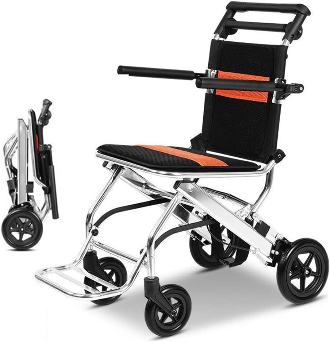 YANGYIN Super Lightweight Transport Wheelchair,Portable Folding Travel