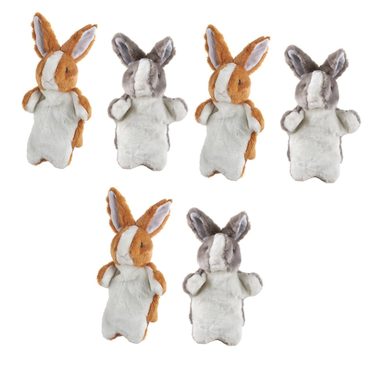 ibasenice 6pcs Rabbit Hand Puppet Toy for Year Old Girl Interactive Hand Dolls Soft Toys for Boy Girl Educational Plaything Fun Puppet