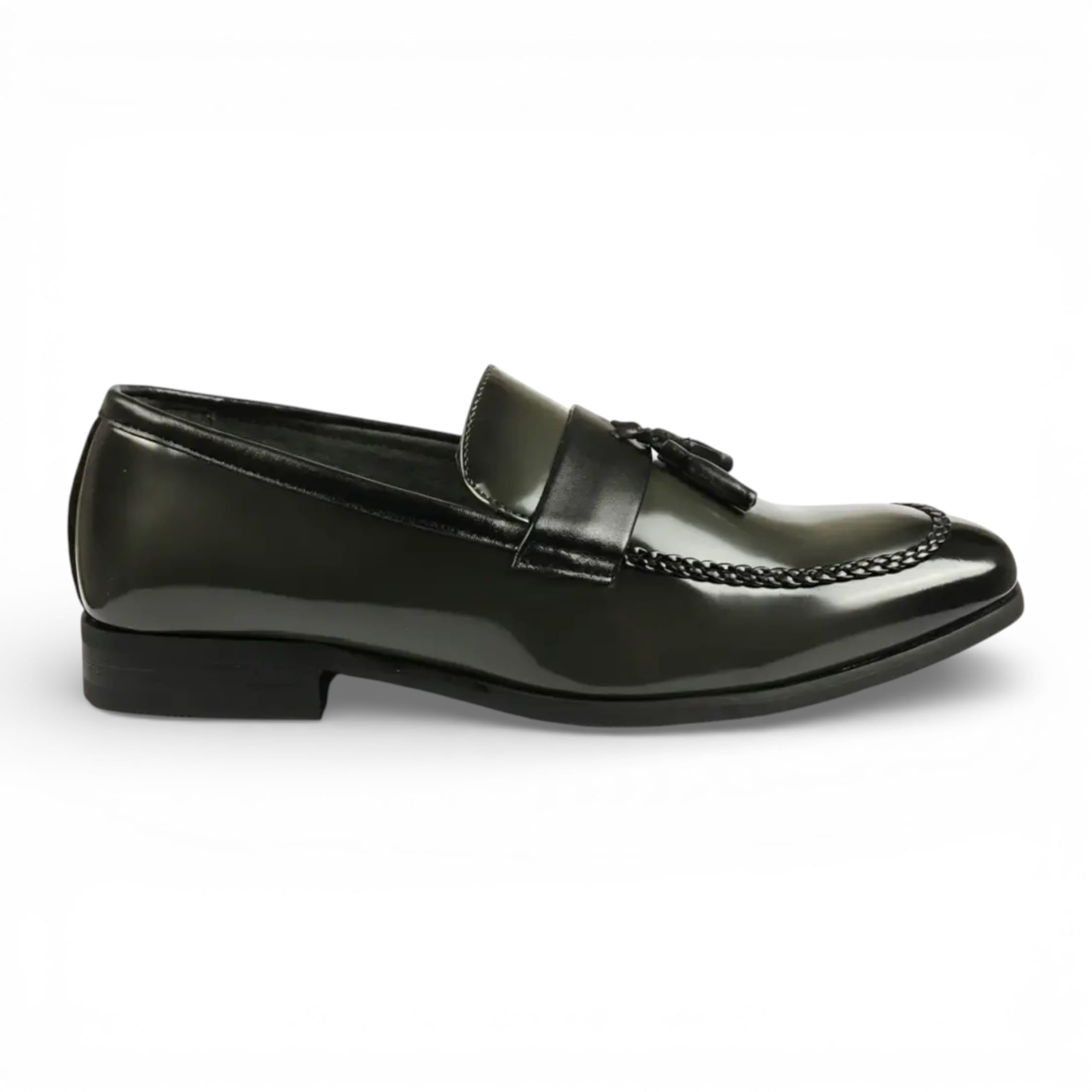 Infinity Leather Zapatos Casuales y Formales Dolcetto para Hombre, de Piel Sintética Brillante con Borlas.