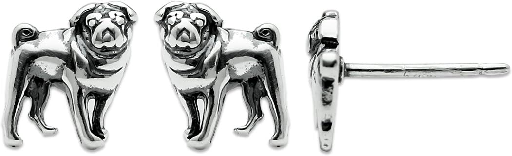Boma Jewelry Sterling Silver Pug Dog Stud Earrings - Image 2