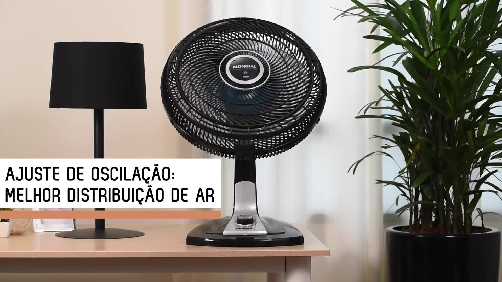 Ventilador 40cm Super Turbo 14 Pás, Mondial, Preto/Cinza, 140W