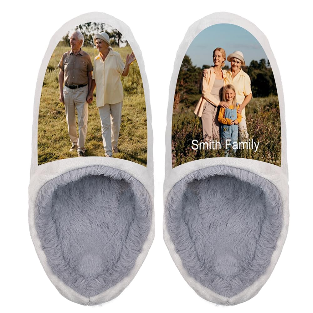 Wanapix | Chaussons Personnalisés | Personnalisez avec Photo et Texte | Pantoufles Unisexes Antidérapantes | Tailles 36-44
