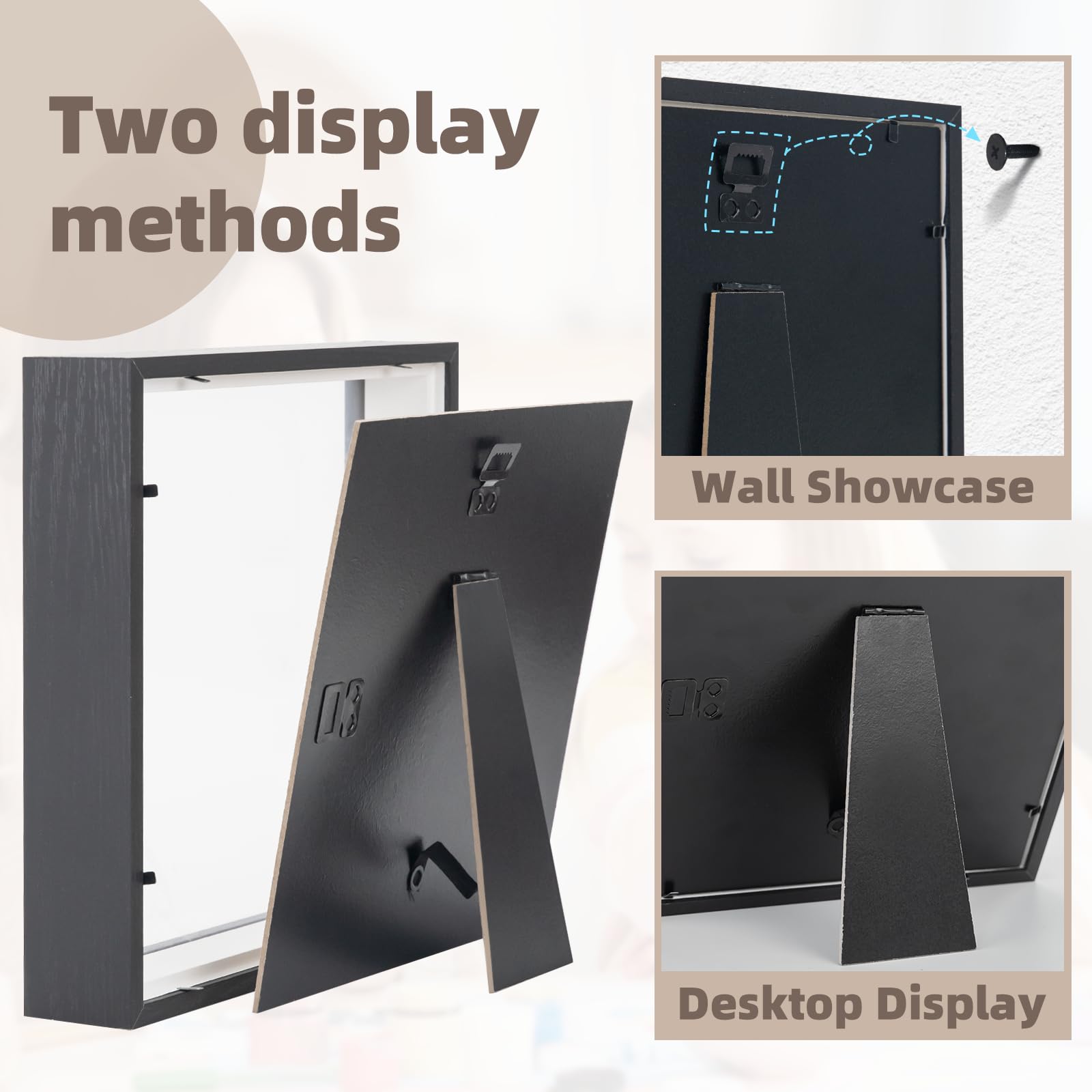 Cadre Photo 3D à Remplir, 20 X 20 Cm, Profond, à Remplir, Carré, En Bois, Idéal Pour Photos, Bouquet De Mariage Et Décoration DIY (blanc