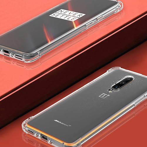 Miniatura 4 de Osophter Funda para Oneplus 7T Pro transparente con esquinas reforzadas de poliuretano termoplástico (TPU), absorción de golpes, flexible, para One
