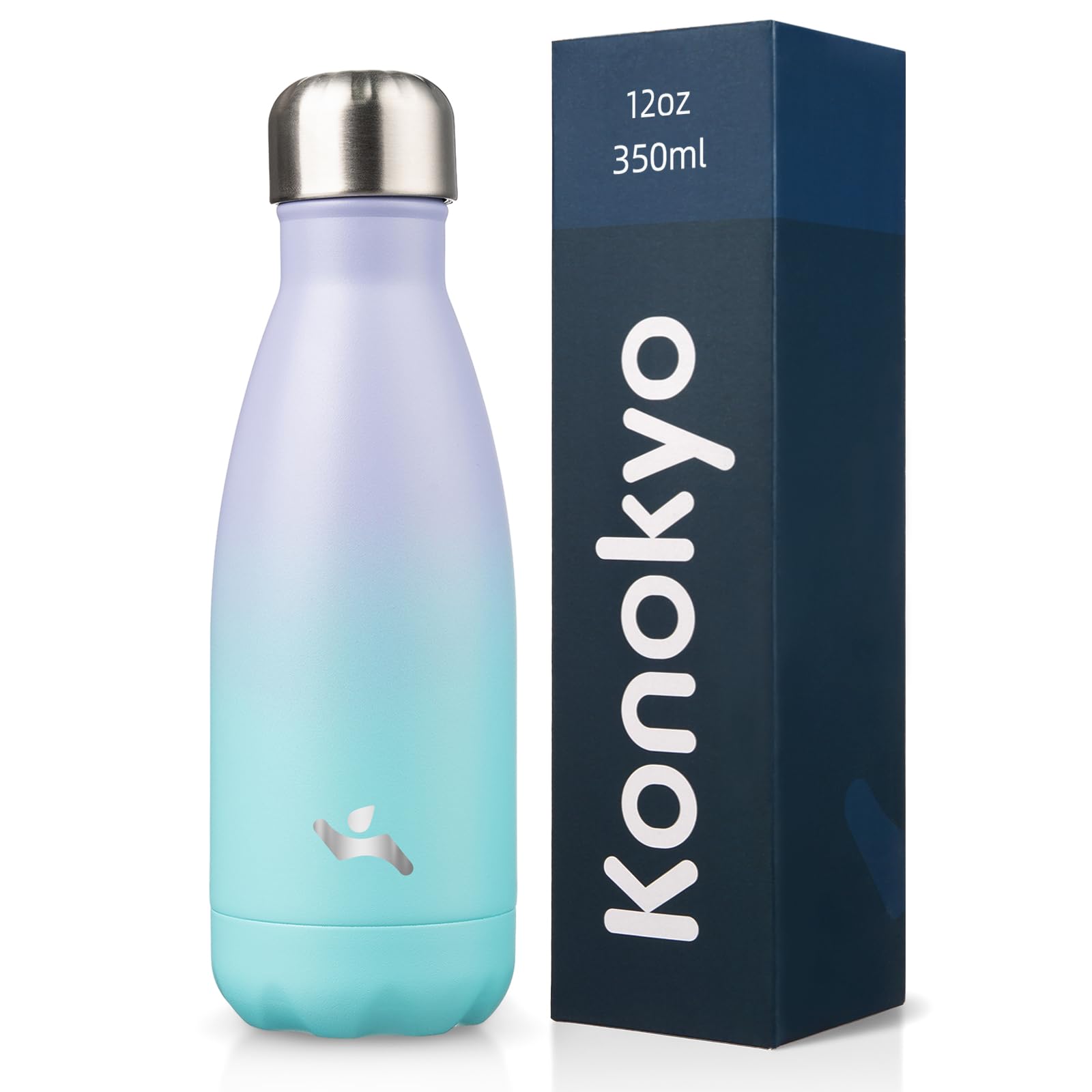 Konokyo 12 oz Insulated Stainless Steel Water Bottle, Lavender Green