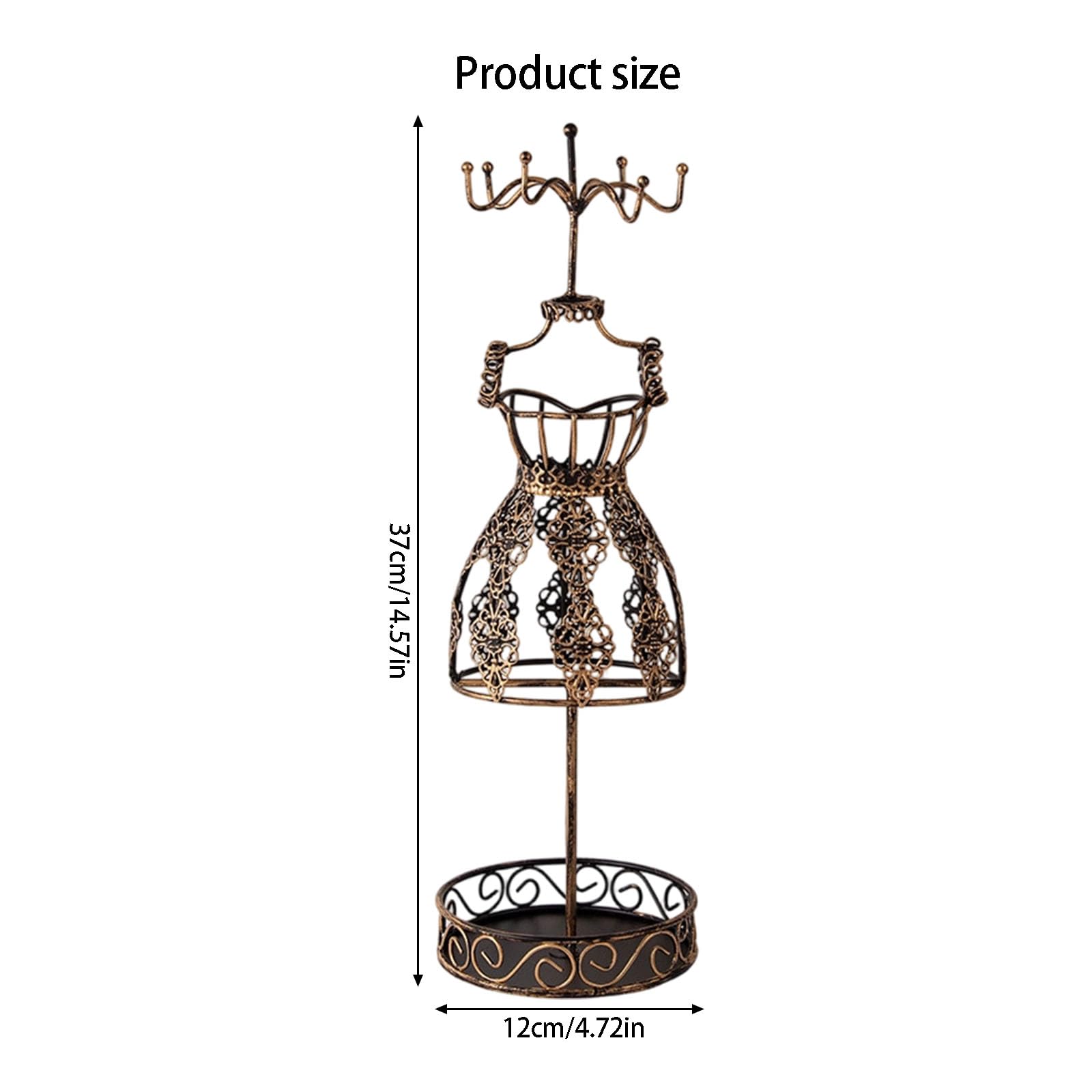 Generisch Eisen Schmuck Organizer mit mehrschichtigem Design, dekorativer Eisen Schmuckständer für Zuhause oder Geschäft Antiker Ohrringhalter