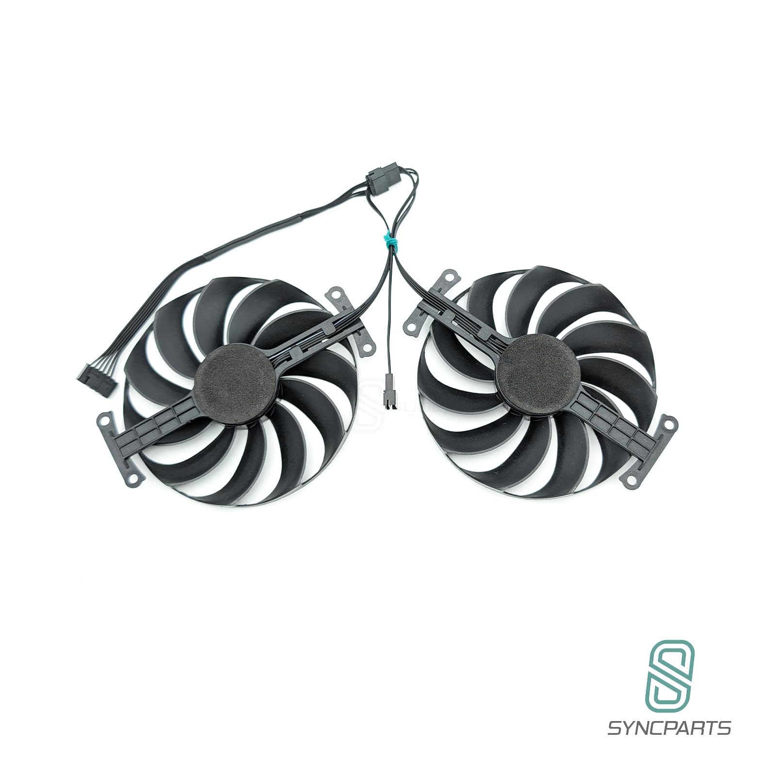 Lüfter für ASUS Dual RTX 3060 Ti/RTX 3070 – T129215SU CF1010U12S, 95mm, 7-Pin – NUR 11 Lüfterblätter – 2er Set