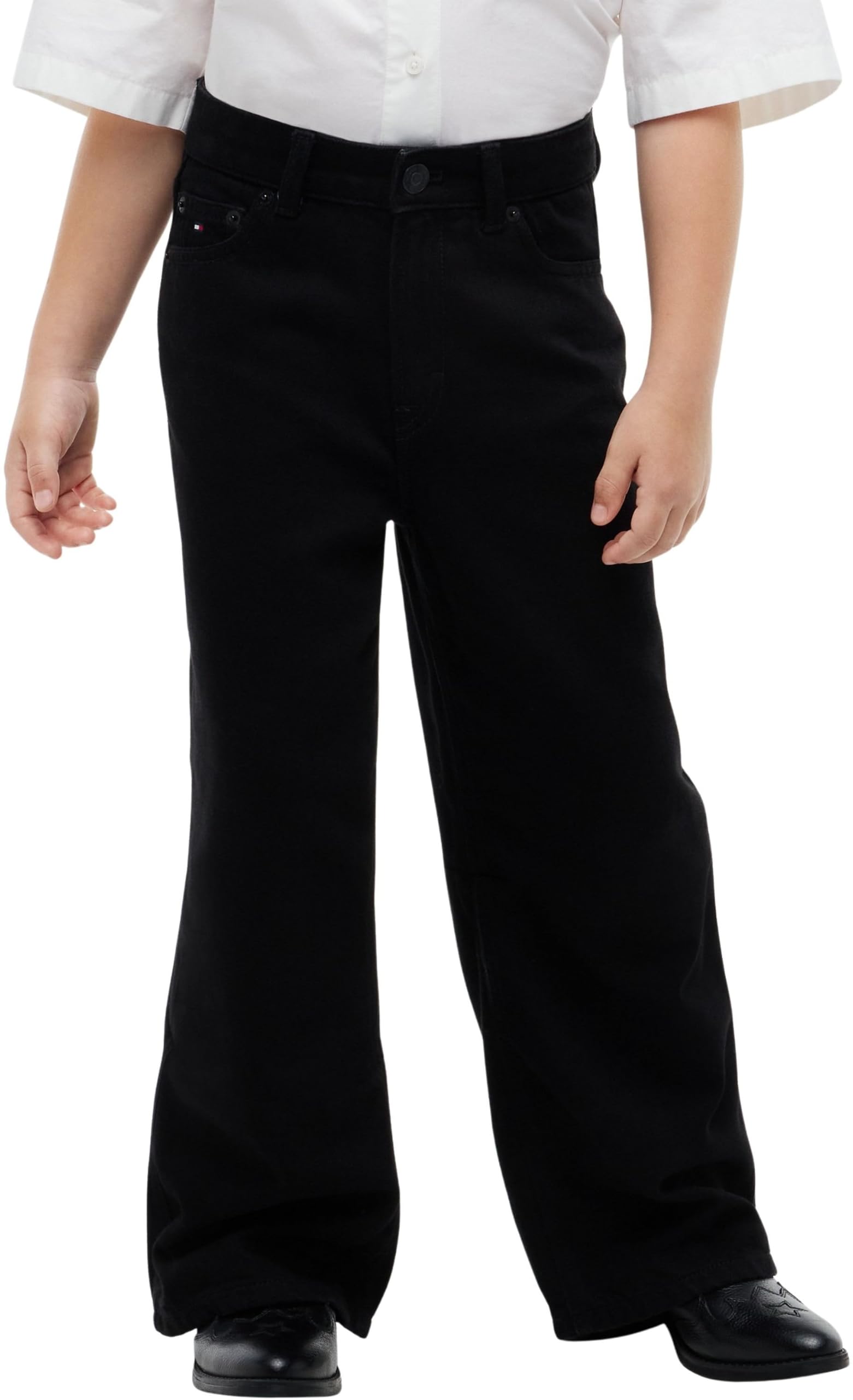 Tommy Hilfiger Girls Mabel Black Jeans KG0KG09622 Loose, Denim, 12 Month