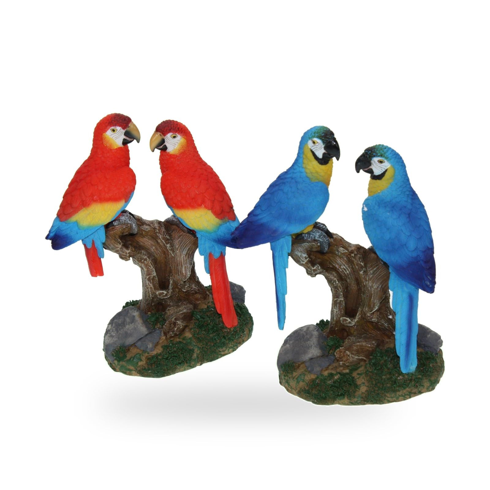Cornelißen Polyresin Animal Figurine Parrot Couple Set of 2
