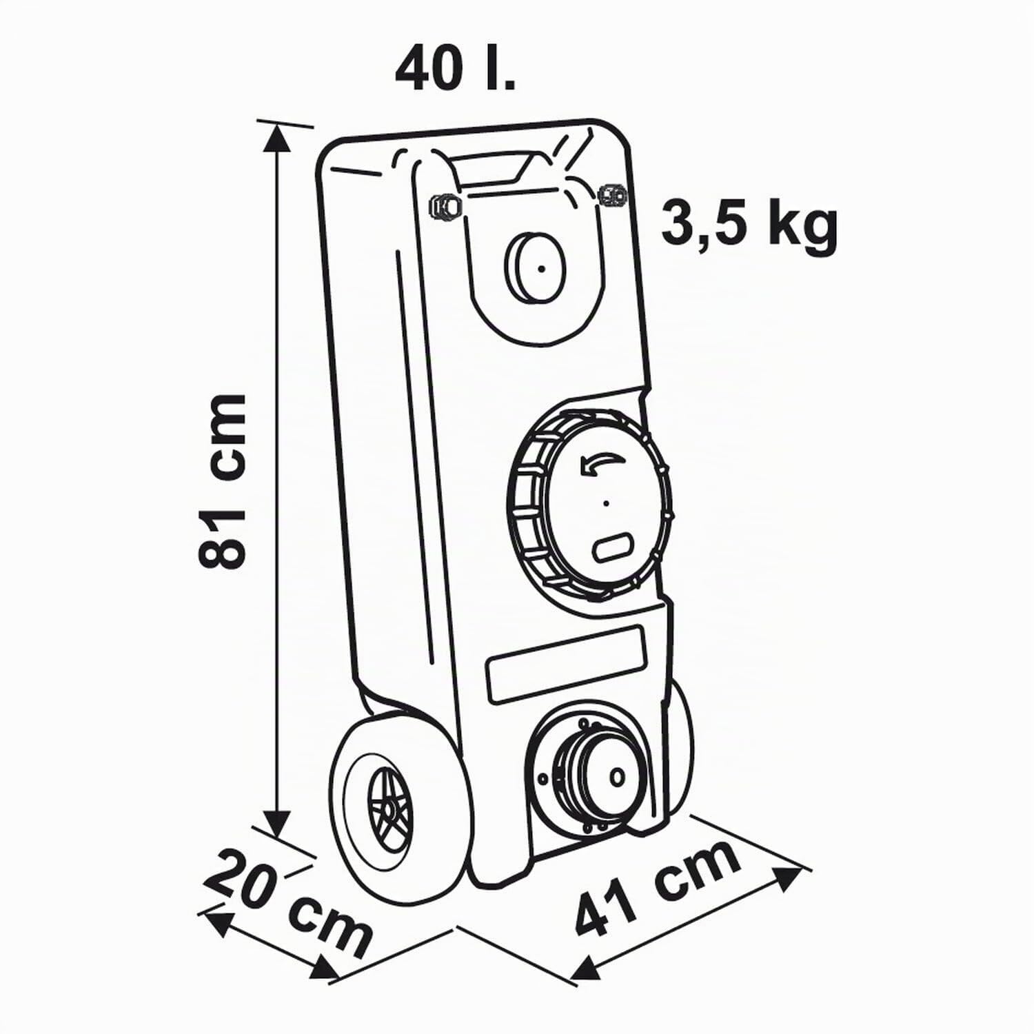 Fiamma 02428‐01‐ Roll Tank 40W Bidones, Gris