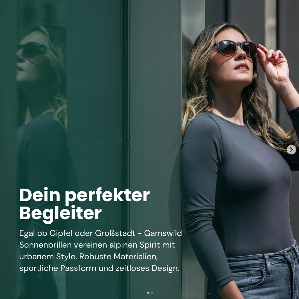Gamswild WM1222 Sonnenbrille - Modebrille - Sportbrille - bruchsichere Polycarbonatgläser - 100% Schutz vor UV Strahlen - dank UV400 – 24g