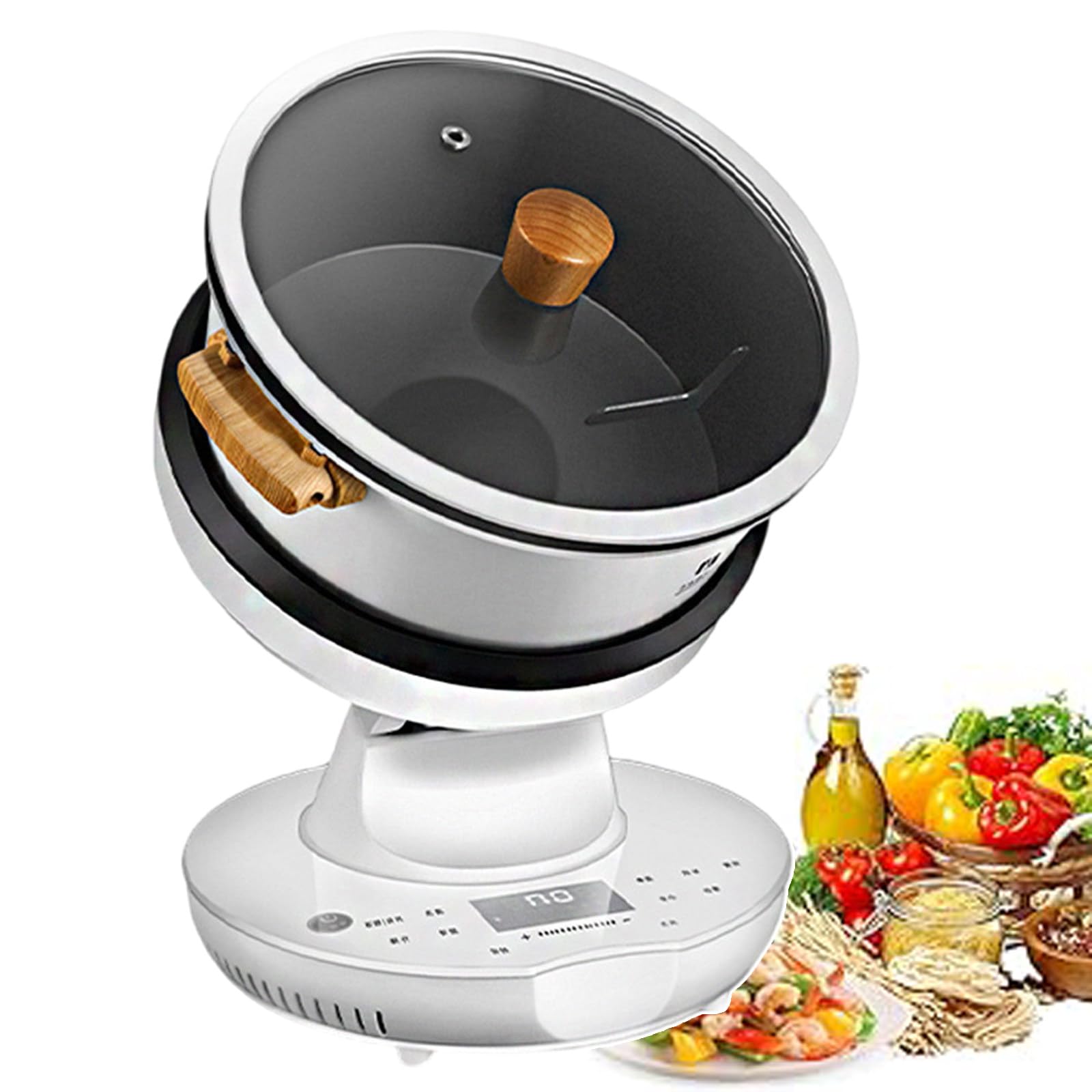 Robot Culinaire Automatique, Cuiseur À Riz Commercial, avec Réglage du Pot À 3 Vitesses, Robot De Cuisson du Riz Sauté - Cuisson À La Chaleur 2000 W - Contrôle par Écran Tactile (8L)