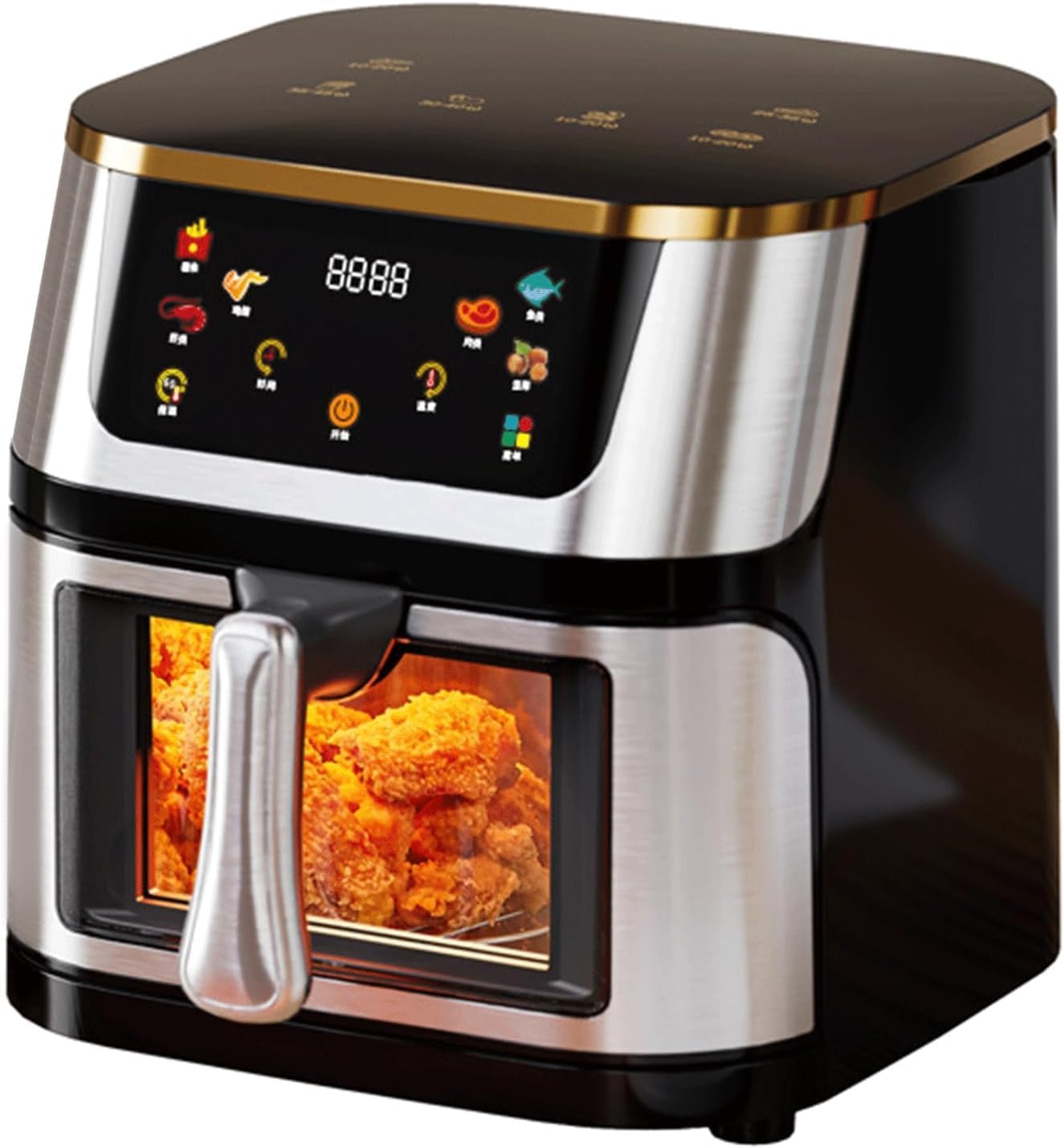 AK Air Fryer 10L Large Capacity Digital Touchscreen – Family Size Oil-Free Hot Air Fryer with 1400W Power, 360° Surround Heating, Healthy Low-Fat Cooking Appliance, ABS+PP+Stainless Steel Body AK Air Fryer 10L Large Capacity Digital Touchscreen – Family Size Oil-Free Hot Air Fryer with 1400W Power, 360° Surround Heating, Healthy Low-Fat Cooking Appliance, ABS+PP+Stainless Steel Body
