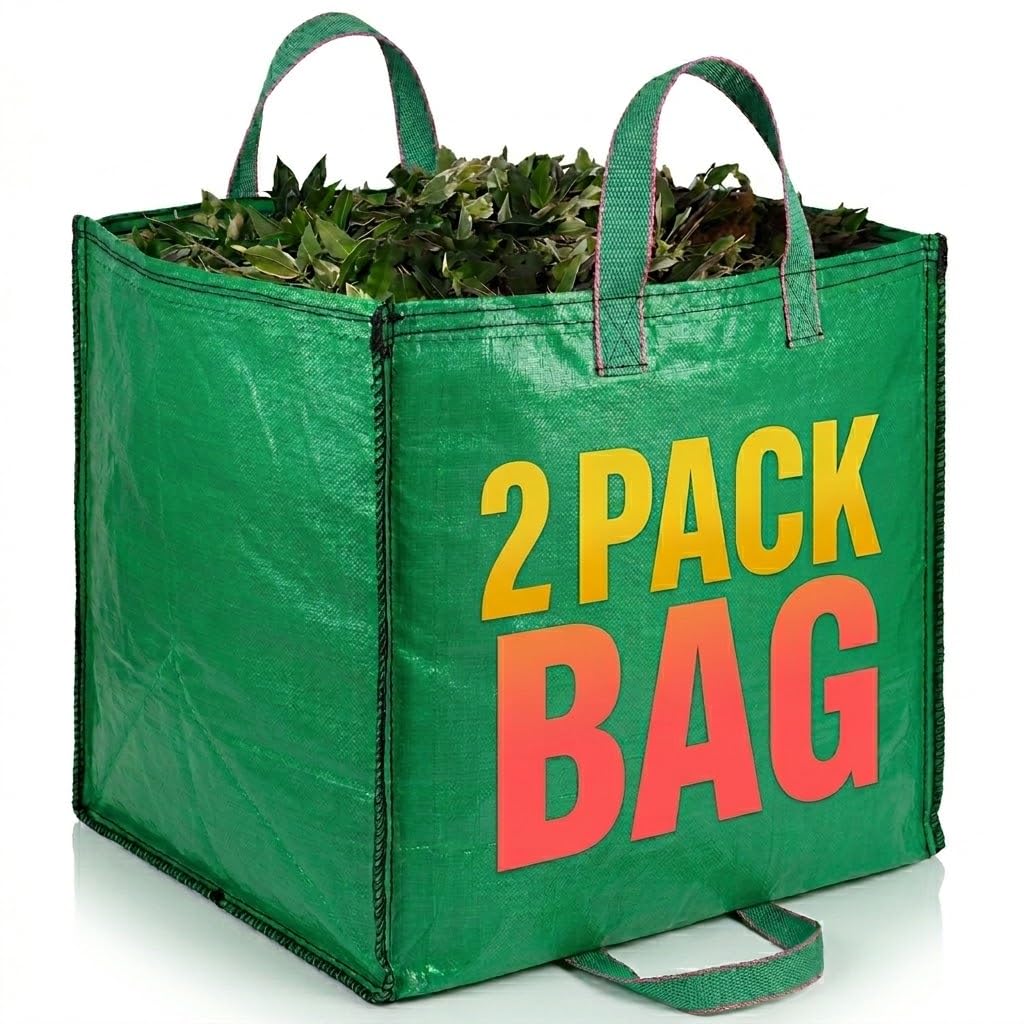 272L Jumbo Garden Waste Bags Heavy Duty – Premium Reusable Garden Refuse Sacks with Strong Carry Handles – Industrial Woven Green Waste Bags for Garden Rubbish, Hedge Cuttings & Rubble (2)