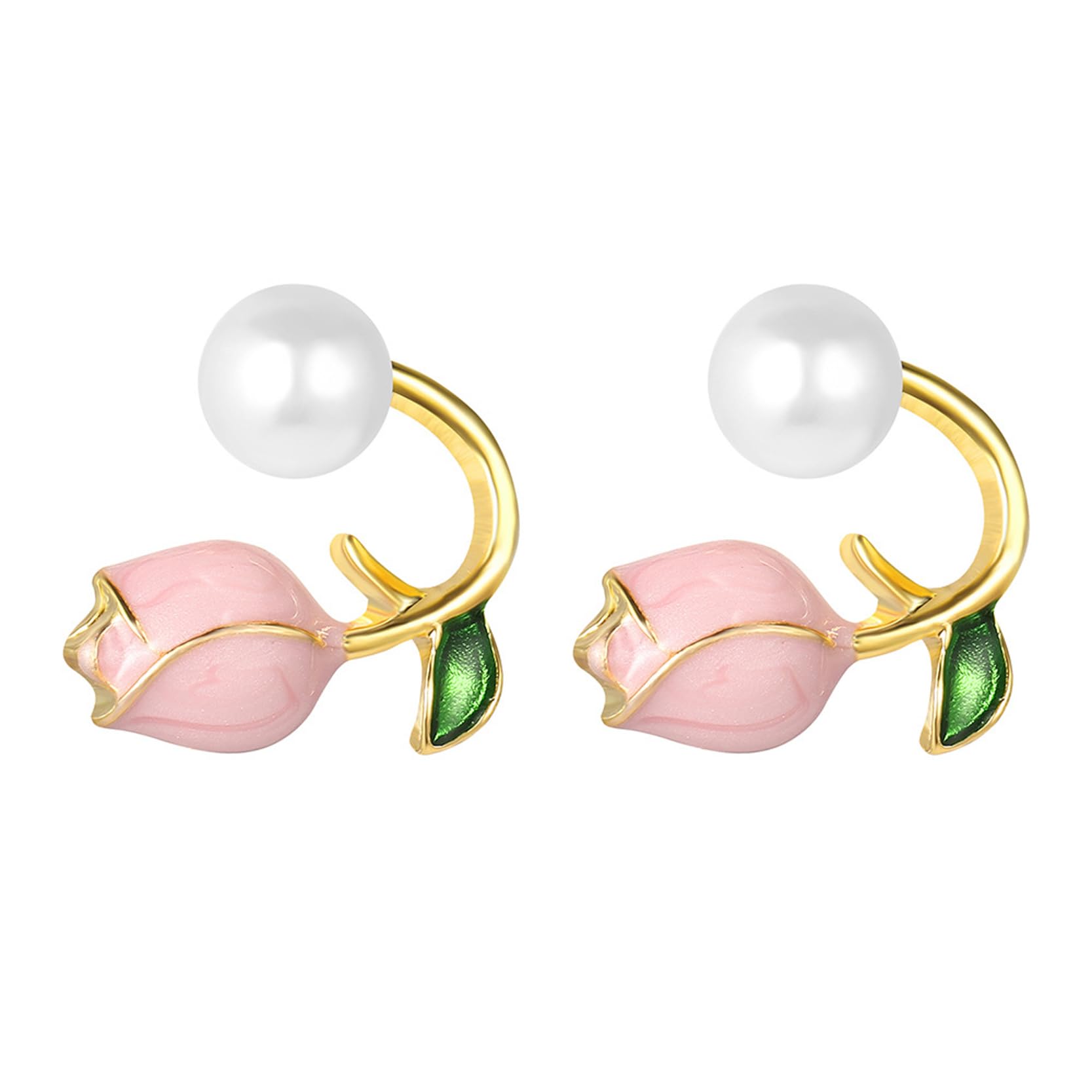 PolluxCraft Korean Earrings For Girls & Women/Floral Shape Earrings/Alloy Stud Pearl Earrings (B0CF559KXJ) Amazon Price History, Amazon Price Tracker