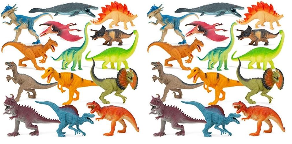 Boley 14 Pk Dinosaur Toys for Kids with Educational Pamphlet - 9" Long Dinosaur Toy Figures for Boys & Girls Ages 3+ (Pack of 2)