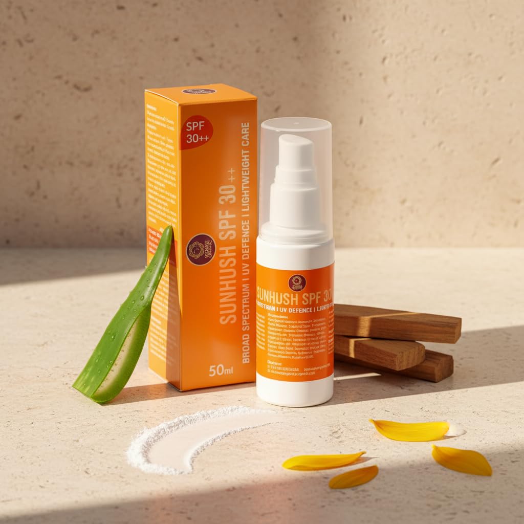 SUNHUSH SPF 30++ Daily Sunscreen | Broad Spectrum Protection with Zinc Oxide | Hydrates, Soothes & Protects | Lightweight, No White Cast Formula-50ml - Pack of 1-picture-10