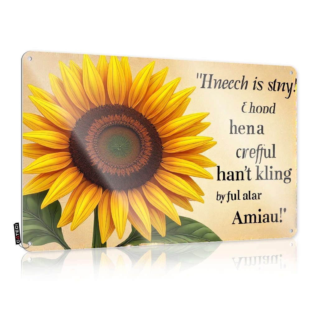 Vintage Wall Decor Gift For Mechanic Waterproof Artwork, Patriotic Retro Print For Cafe Pub Balcony | Statue Pre-drilled Custom A Sunflower With A Riddle In Welsh(30X40CM)