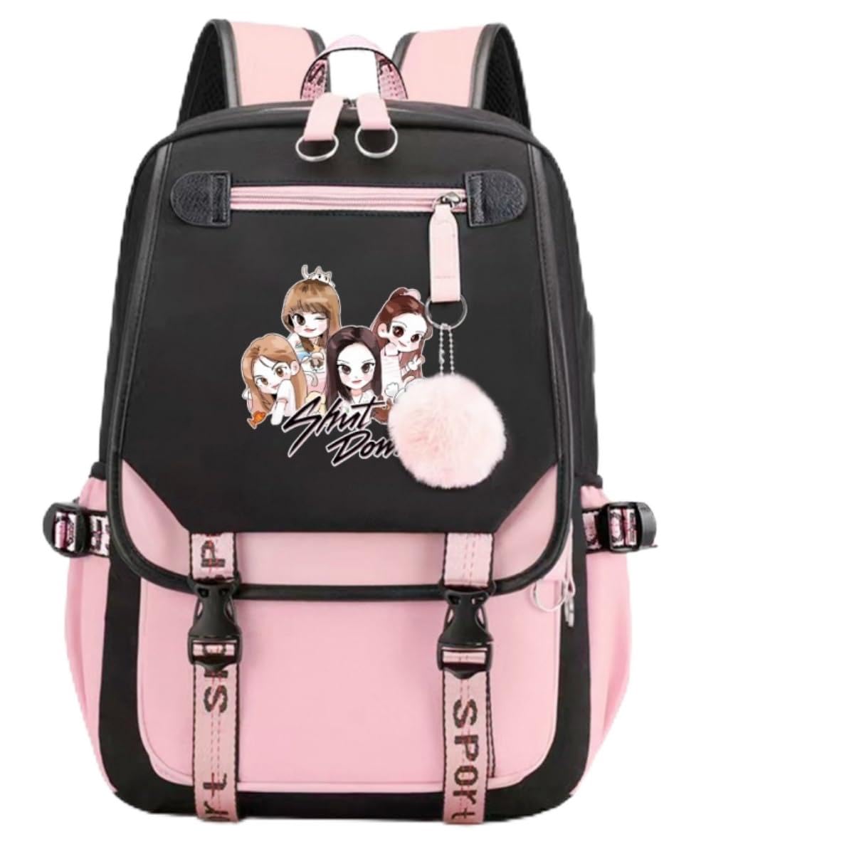 USB Backpack Jimin Suga Jin Taehyung V Jungkook Korean Casual Backpack Daypack Laptop Bag College Bag (B1)