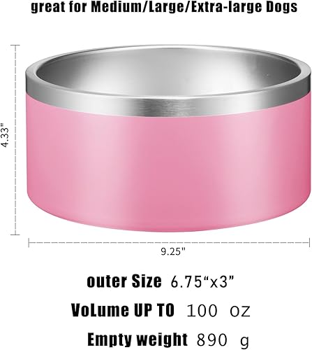 Miniatura 4 de Cuencos de acero inoxidable para perros grandes, cuencos metálicos antideslizantes para agua y alimentos, cuencos de agua fría para perros