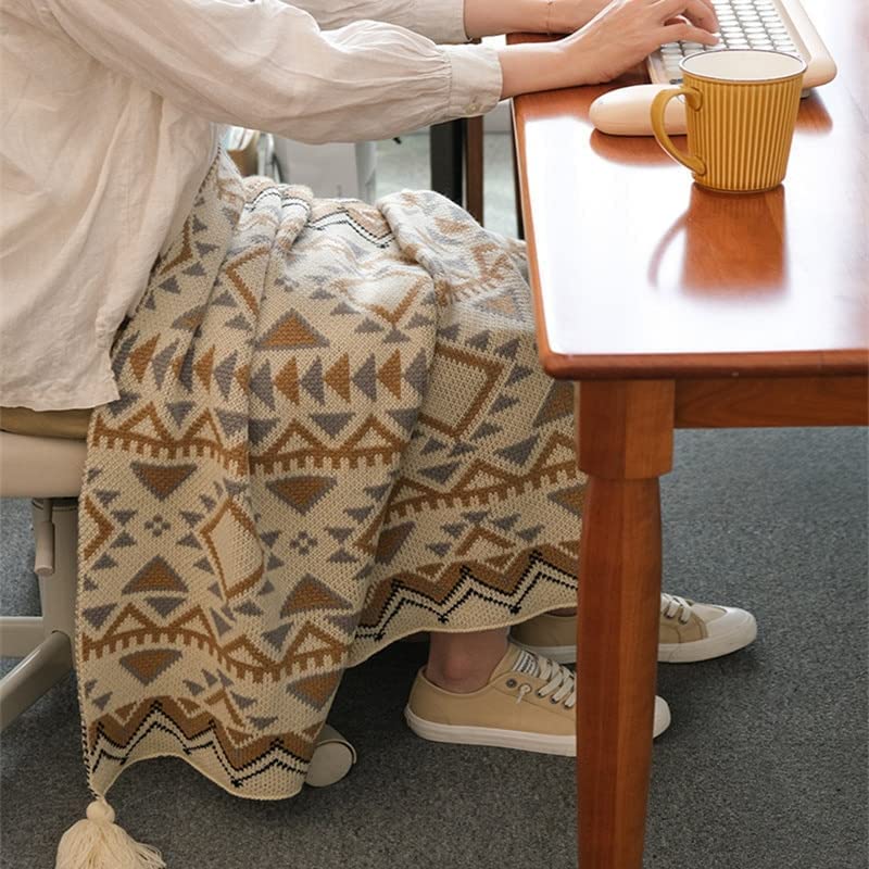ACiyD Couvertures tricotées Plaid Throw Blanket Housse de canapé avec Glands Voyage Loisirs Couvre-lit Couverture Couvre-lit (Style 2 130x170cm(51x66inch))