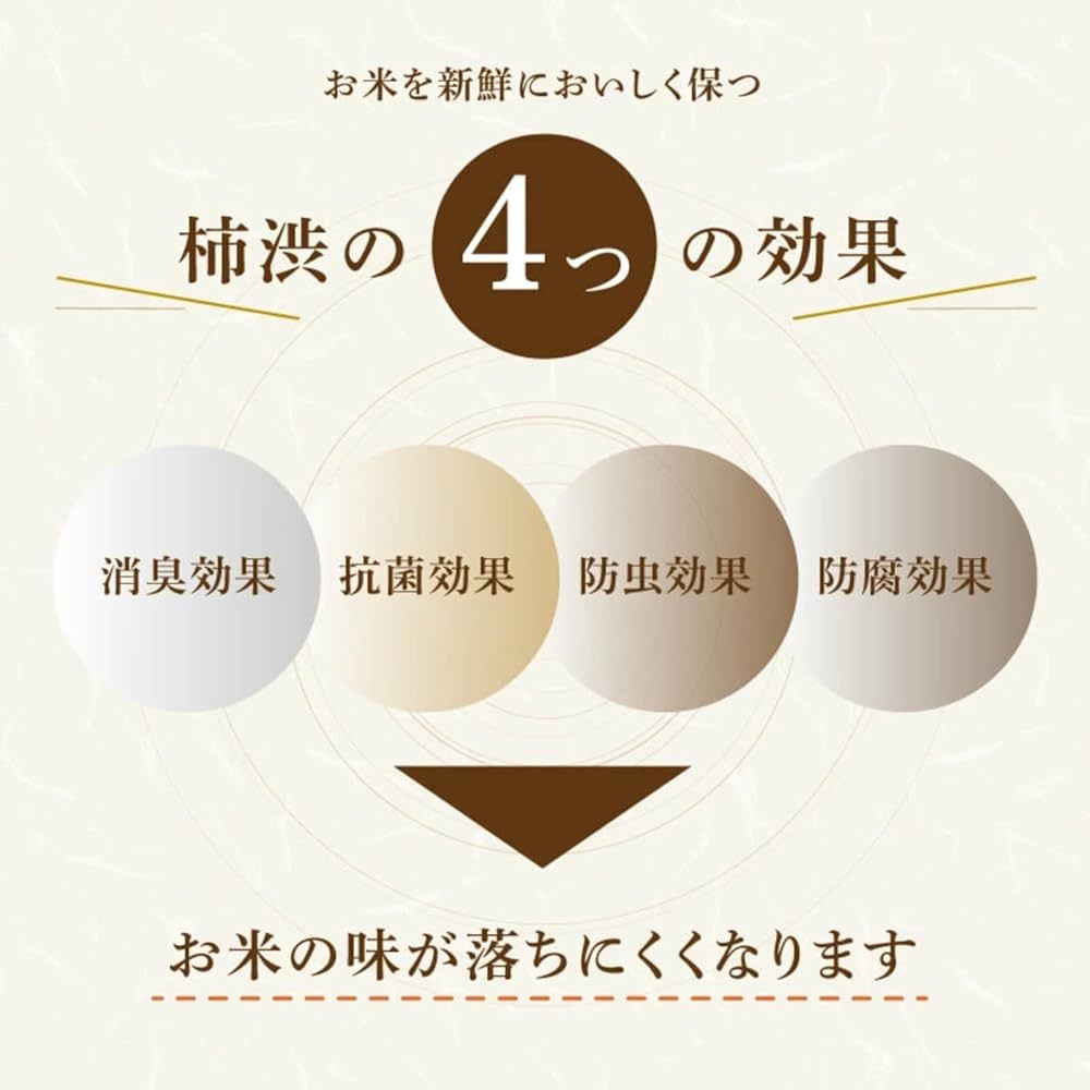 Amazon｜あるひケア 米袋 30kg 5枚入り 柿渋 【天然素材の保存袋