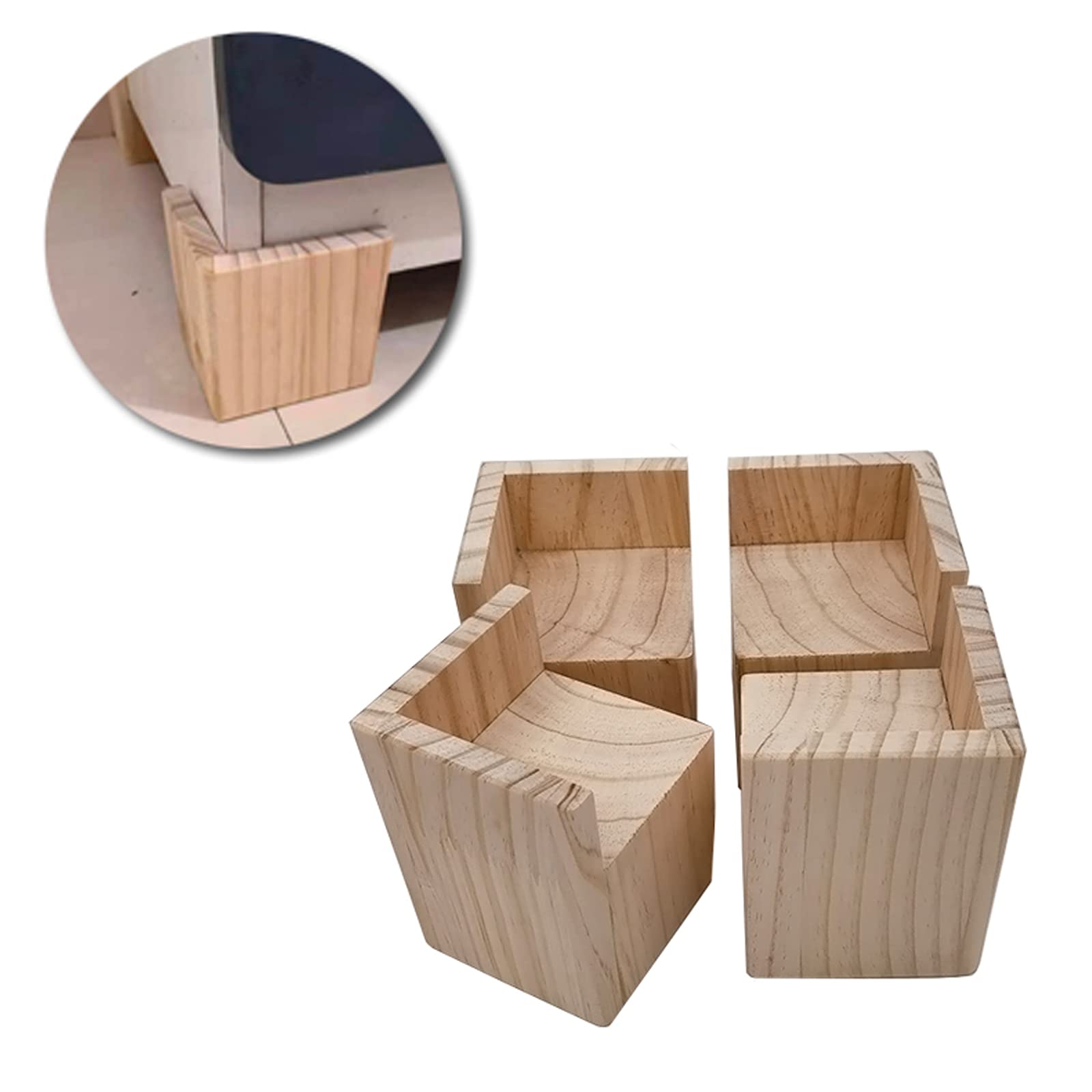 Massivholzblock Mbelbeine,Elefantenfu Bed Rise,Mbel Risers aus Holz  Betterhhung Tischerhher Erhhung,fr DIY Schrankfe Sofafusse Tischbeine  Schreibtisch Bett, 4 Stck (9 * 9 * 20cm) : Amazon.de: Baumarkt
