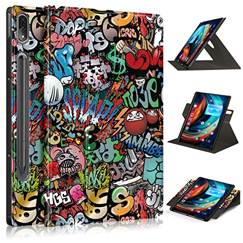 Beststartjp NEC LAVIE Tab T12 T1295/DAS PC-T1295DAS 12.6インチ ケース カバー スタンド機能付き 二つ折 ペンスロット 360度回転 横開き PUレザー 衝撃吸収
