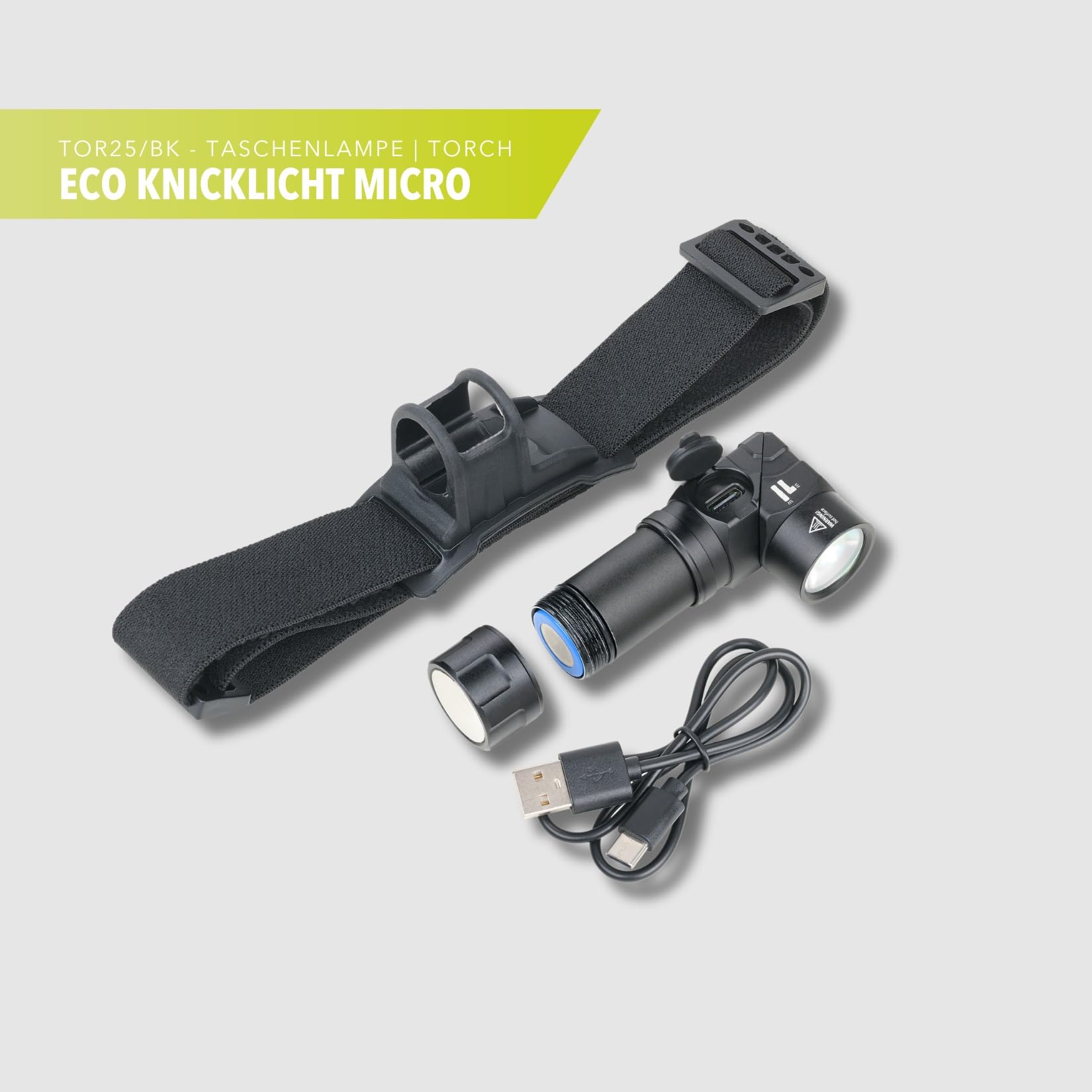 TROIKA Flashlight/Glow Torch, Multifunctional: Work/Safety and Headlight, Eco Glow Light Micro, 5 Light Functions - Image 2