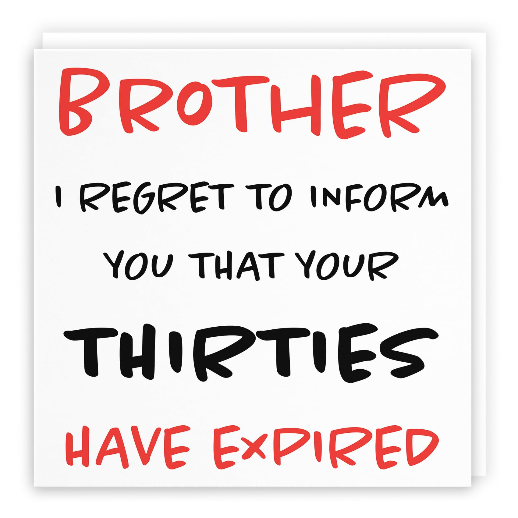 Hunts England - Large Brother 40th Funny Birthday Card - Brother - I Regret To Inform You That Your Thirties Have Expired - Retro Collection - Large - 210 x 210 mm - Age 40 โ image 1