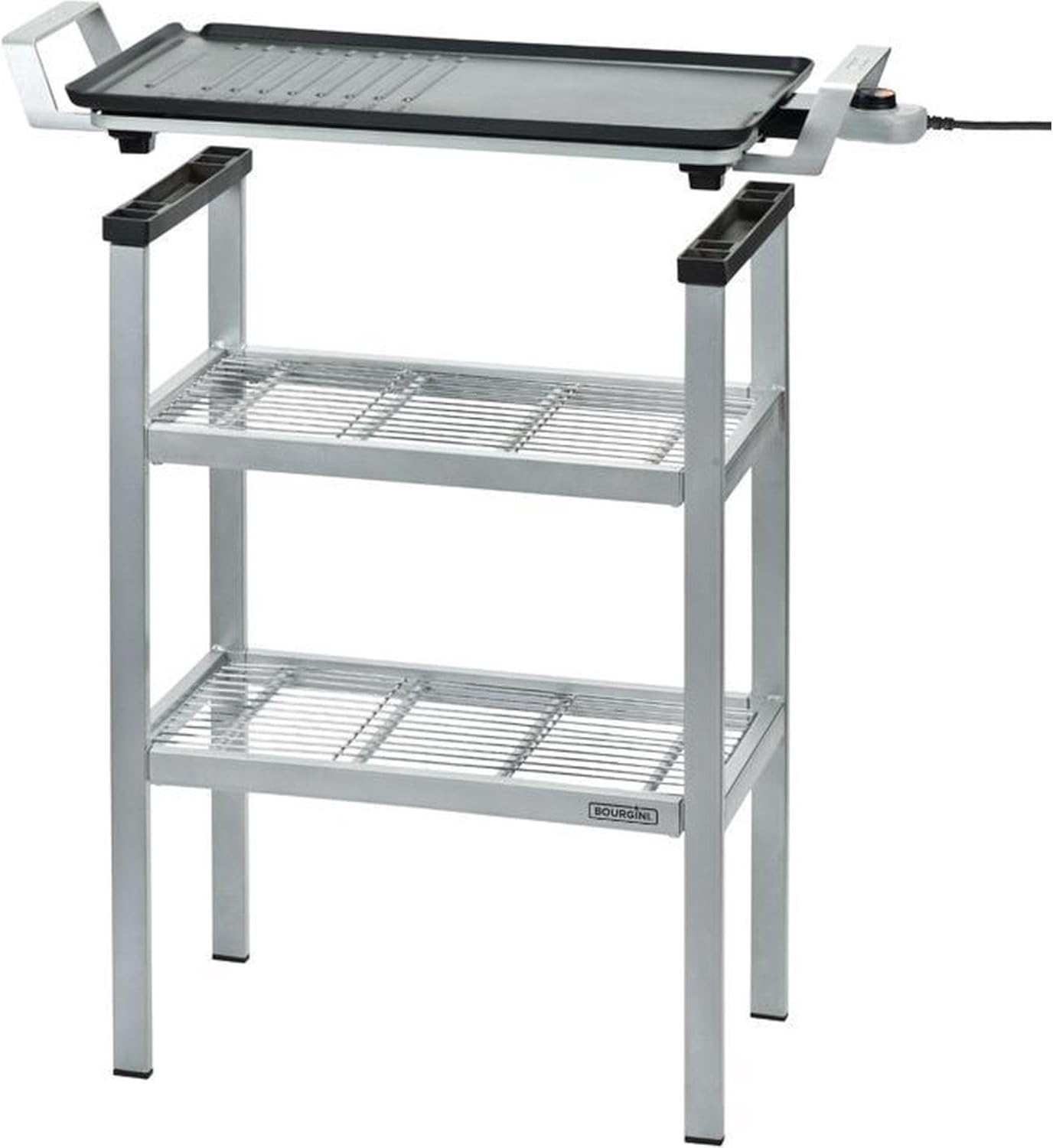 Electric Barbecue Grill - Classic Duo Multi Plate Outdoor, Portable, Adjustable Temperature Control, 56 x 80 x 30 cm, Silver, Multi-plate with 12 Heating Elements, 2400 W