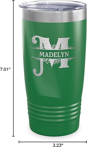 Miniatura 6 de Vaso con monograma de letra dividida grabada con láser, taza de viaje inicial con nombre, regalo personalizado para mujeres y hombres, regalos con