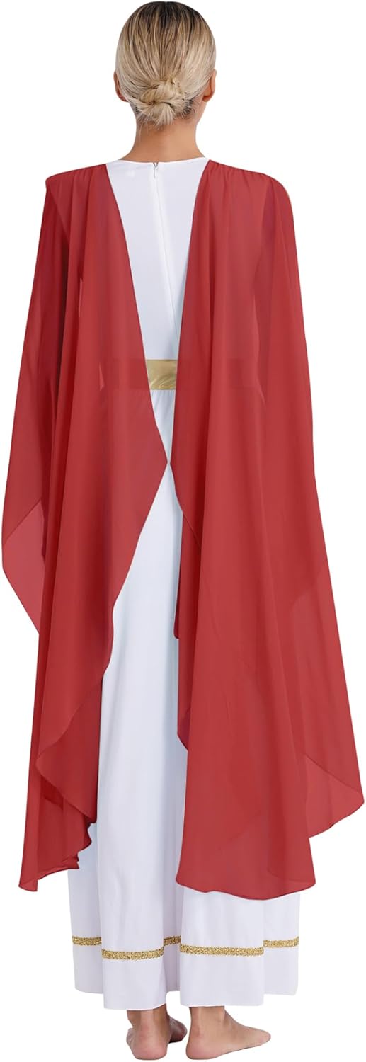 JEYPINMI Women's Greek Costume Roman Queen Princess Ancient Toga Gown Fancy Dress Up