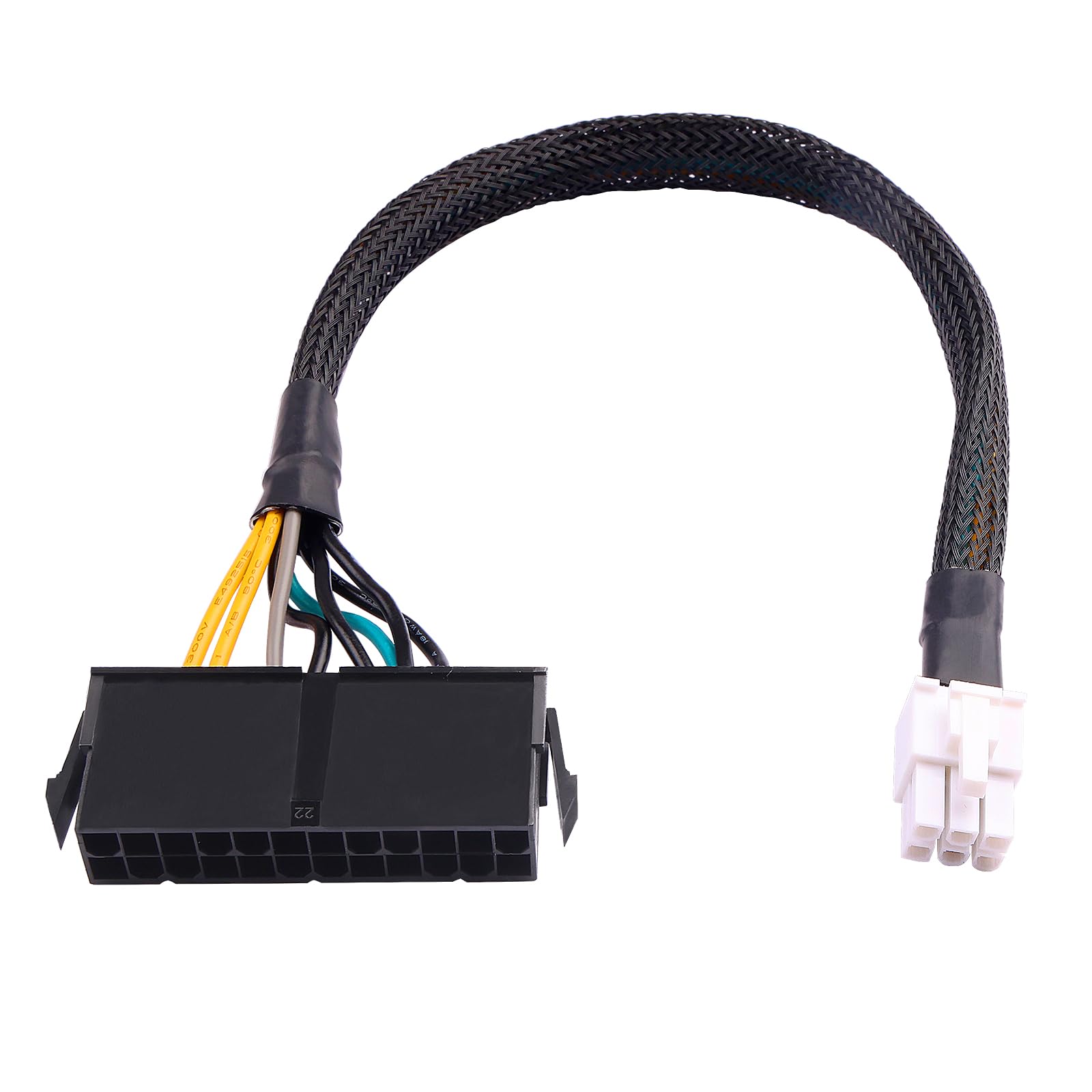 Desktop ATX Power Supply Adapter Cable,24-Pin to 6-Pin Square Connector,30CM Braided 18AWG,Compatible with Inspiron/Optiplex/VOSTRO-image-45