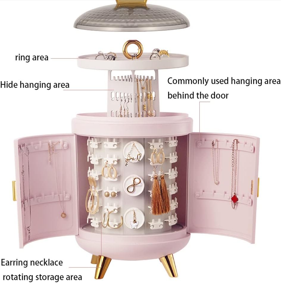 Jewelry Organizer Jewelry Box Large Jewelry Box Rotatable Jewelry Organizer Creative Jewelry Case Display Storage Case For Necklace Ring Earring Bracelets Jewelry Case Jewelry Display Storage (A)