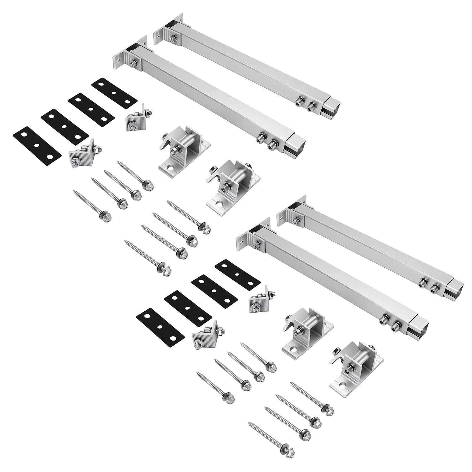 Generic Staffa di Montaggio per Pannello Solare Supporto Regolabile in Lega di Alluminio Durevole per Tetto del Balcone 2 Set di Inclinazione da 15 a 30 Gradi