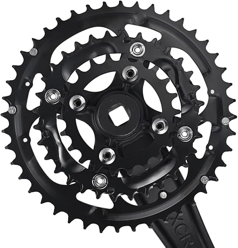 Miniatura 6 de CYSKY Juego de bielas para bicicleta de 910 velocidades de 6.693 in 10464 BCD 44-32-22T42-32-24T, fácil de reemplazar, MTB BMX, bicicleta de